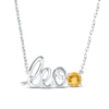 Thumbnail Image 1 of Citrine Zodiac Leo Necklace 10K White Gold 18&quot;
