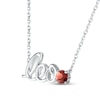 Thumbnail Image 1 of Garnet Zodiac Leo Necklace 10K White Gold 18"