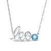 Thumbnail Image 0 of Swiss Blue Topaz Zodiac Leo Necklace 10K White Gold 18"