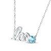 Thumbnail Image 1 of Swiss Blue Topaz Zodiac Leo Necklace 10K White Gold 18"