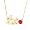 Thumbnail Image 0 of Lab-Created Ruby Zodiac Leo Necklace 10K Yellow Gold 18"
