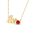 Thumbnail Image 2 of Lab-Created Ruby Zodiac Leo Necklace 10K Yellow Gold 18&quot;
