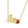 Thumbnail Image 2 of Garnet Zodiac Leo Necklace 10K Yellow Gold 18&quot;
