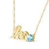 Thumbnail Image 2 of Swiss Blue Topaz Zodiac Leo Necklace 10K Yellow Gold 18"