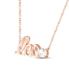 Thumbnail Image 1 of White Lab-Created Sapphire Zodiac Leo Necklace 10K Rose Gold 18"
