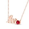 Thumbnail Image 2 of Lab-Created Ruby Zodiac Leo Necklace 10K Rose Gold 18&quot;