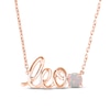 Thumbnail Image 0 of Lab-Created Opal Zodiac Leo Necklace 10K Rose Gold 18"