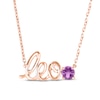 Thumbnail Image 0 of Amethyst Zodiac Leo Necklace 10K Rose Gold 18"