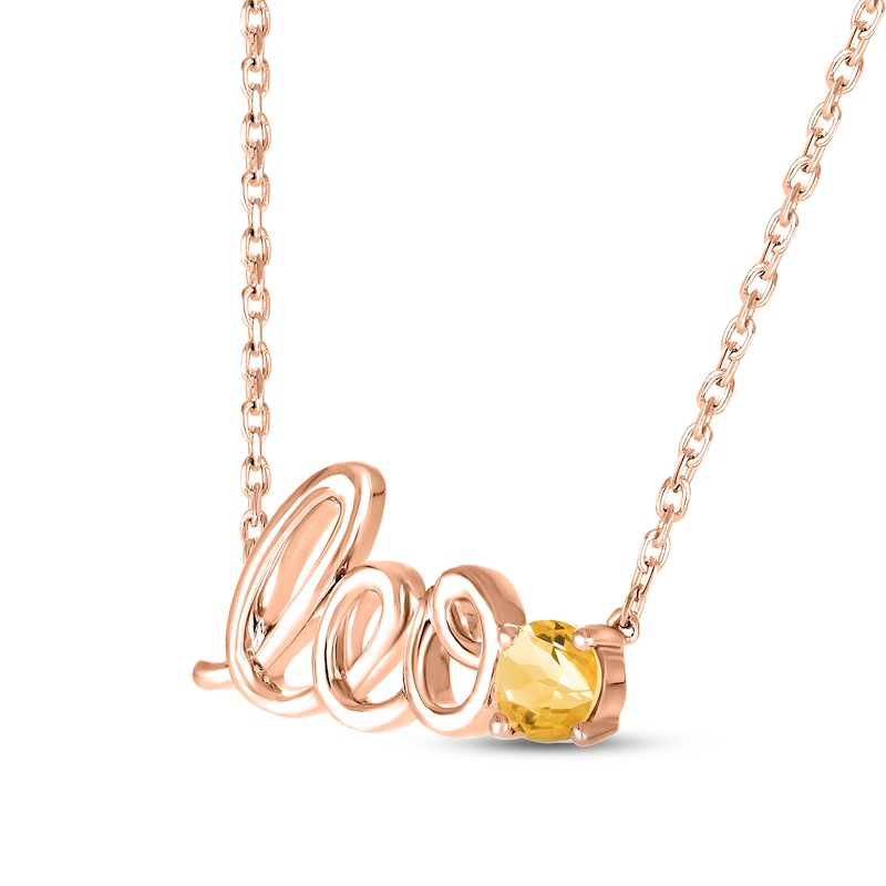 Main Image 2 of Citrine Zodiac Leo Necklace 10K Rose Gold 18&quot;