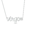 Thumbnail Image 1 of White Lab-Created Sapphire Zodiac Virgo Necklace Sterling Silver 18"