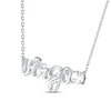 Thumbnail Image 1 of White Lab-Created Sapphire Zodiac Virgo Necklace Sterling Silver 18"