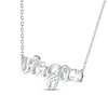 Thumbnail Image 2 of White Lab-Created Sapphire Zodiac Virgo Necklace Sterling Silver 18"