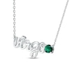 Thumbnail Image 2 of Lab-Created Emerald Zodiac Virgo Necklace Sterling Silver 18&quot;