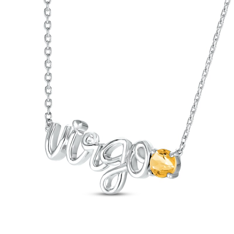 Citrine Zodiac Virgo Necklace Sterling Silver 18"