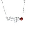 Thumbnail Image 0 of Garnet Zodiac Virgo Necklace Sterling Silver 18"