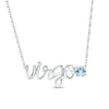 Thumbnail Image 1 of Aquamarine Zodiac Virgo Necklace Sterling Silver 18&quot;