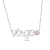 Thumbnail Image 1 of Lab-Created Opal Zodiac Virgo Necklace 10K White Gold 18"