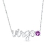 Thumbnail Image 1 of Amethyst Zodiac Virgo Necklace 10K White Gold 18&quot;