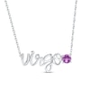 Thumbnail Image 0 of Amethyst Zodiac Virgo Necklace 10K White Gold 18"