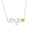 Citrine Zodiac Virgo Necklace 10K White Gold 18"