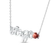 Thumbnail Image 2 of Garnet Zodiac Virgo Necklace 10K White Gold 18"