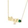 Thumbnail Image 1 of Lab-Created Emerald Zodiac Virgo Necklace 10K Yellow Gold 18"