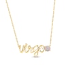Thumbnail Image 1 of Lab-Created Opal Zodiac Virgo Necklace 10K Yellow Gold 18&quot;