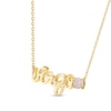 Thumbnail Image 2 of Lab-Created Opal Zodiac Virgo Necklace 10K Yellow Gold 18&quot;