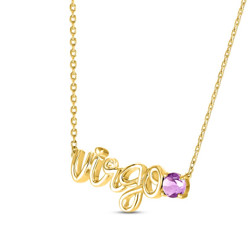 Main Image 2 of Amethyst Zodiac Virgo Necklace 10K Yellow Gold 18&quot;