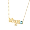 Thumbnail Image 2 of Swiss Blue Topaz Zodiac Virgo Necklace 10K Yellow Gold 18"
