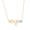 Thumbnail Image 1 of Aquamarine Zodiac Virgo Necklace 10K Yellow Gold 18&quot;