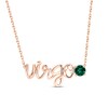 Thumbnail Image 1 of Lab-Created Emerald Zodiac Virgo Necklace 10K Rose Gold 18&quot;
