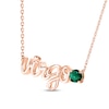 Thumbnail Image 2 of Lab-Created Emerald Zodiac Virgo Necklace 10K Rose Gold 18&quot;