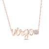 Thumbnail Image 1 of Lab-Created Opal Zodiac Virgo Necklace 10K Rose Gold 18&quot;