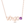 Thumbnail Image 0 of Amethyst Zodiac Virgo Necklace 10K Rose Gold 18"