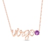 Thumbnail Image 1 of Amethyst Zodiac Virgo Necklace 10K Rose Gold 18"