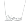Thumbnail Image 0 of White Lab-Created Sapphire Zodiac Libra Necklace Sterling Silver 18"
