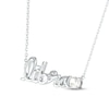 Thumbnail Image 1 of White Lab-Created Sapphire Zodiac Libra Necklace Sterling Silver 18"