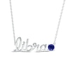 Thumbnail Image 0 of Blue Lab-Created Sapphire Zodiac Libra Necklace Sterling Silver 18"