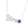 Blue Lab-Created Sapphire Zodiac Libra Necklace Sterling Silver 18"