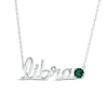 Thumbnail Image 1 of Lab-Created Emerald Zodiac Libra Necklace Sterling Silver 18&quot;
