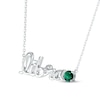 Thumbnail Image 1 of Lab-Created Emerald Zodiac Libra Necklace Sterling Silver 18"