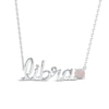 Thumbnail Image 0 of Lab-Created Opal Zodiac Libra Necklace Sterling Silver 18"
