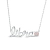 Thumbnail Image 1 of Lab-Created Opal Zodiac Libra Necklace Sterling Silver 18&quot;