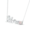 Thumbnail Image 1 of Lab-Created Opal Zodiac Libra Necklace Sterling Silver 18"