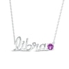 Thumbnail Image 1 of Amethyst Zodiac Libra Necklace Sterling Silver 18&quot;