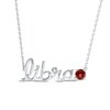 Thumbnail Image 1 of Garnet Zodiac Libra Necklace Sterling Silver 18&quot;