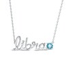 Thumbnail Image 1 of Swiss Blue Topaz Zodiac Libra Necklace Sterling Silver 18&quot;