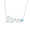 Thumbnail Image 0 of Aquamarine Zodiac Libra Necklace Sterling Silver 18"