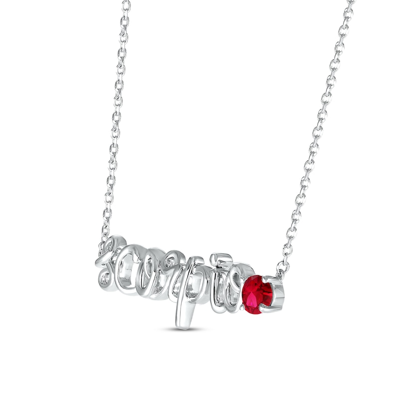 Lab-Created Ruby Zodiac Scorpio Necklace Sterling Silver 18"